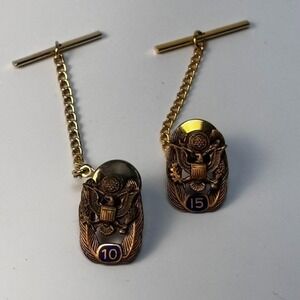 Vintage Tie Tacks US Army Civilian Service 10 15 Year